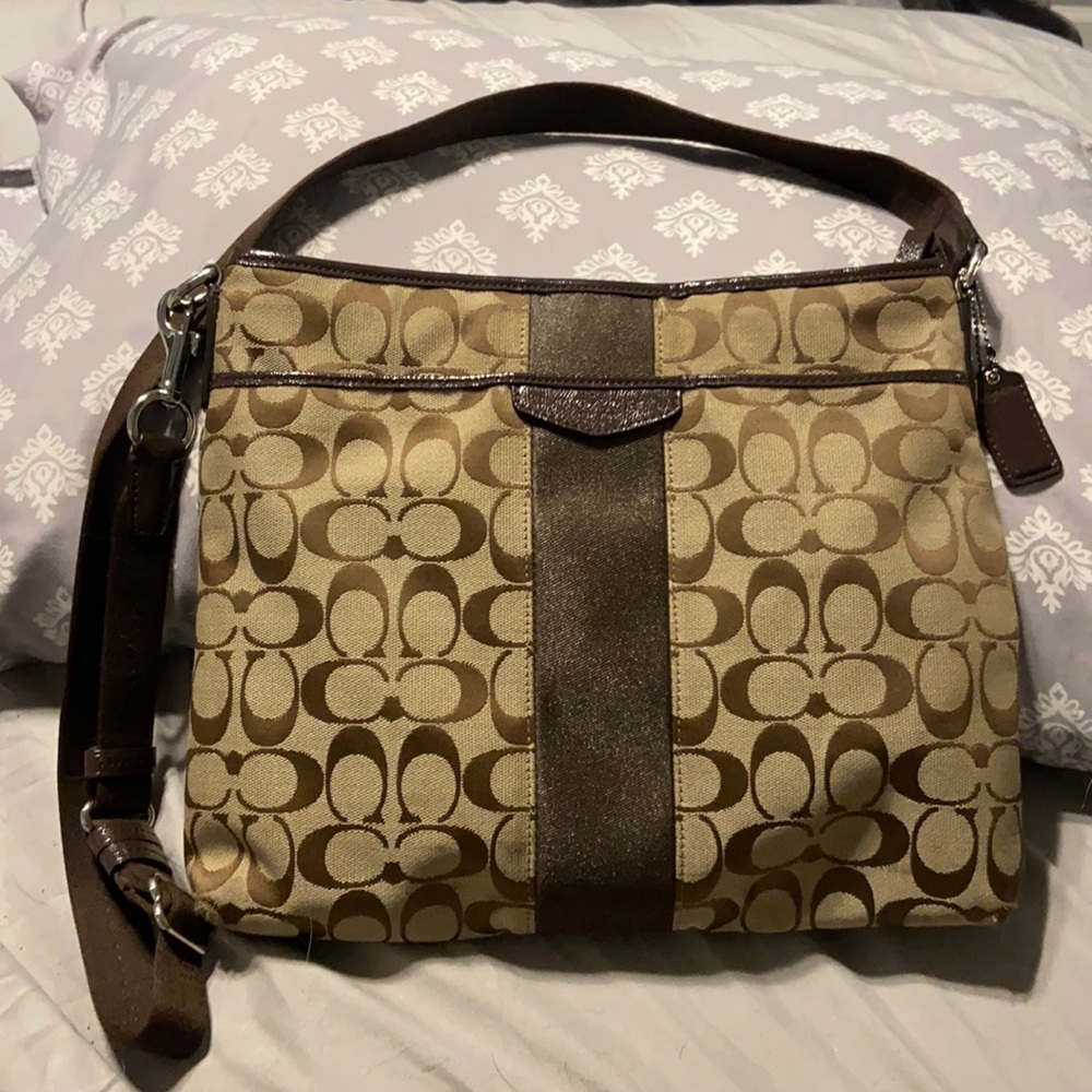 Coach Signature Stripe Crossbody